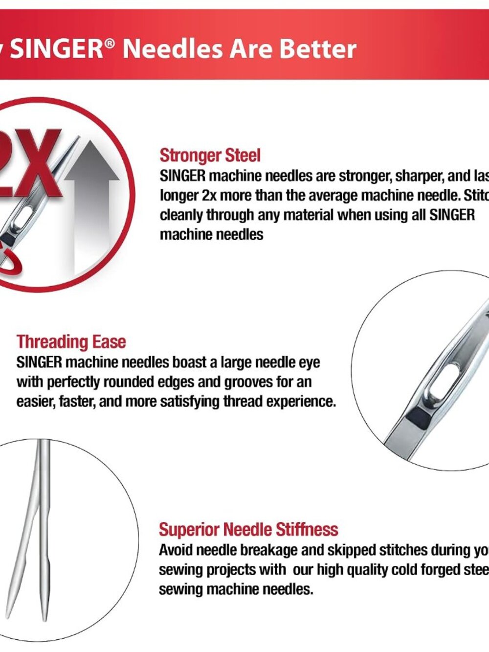 Universal Regular Point Machine Needles, Assorted Sizes, 20 Count - Picture 6 of 8